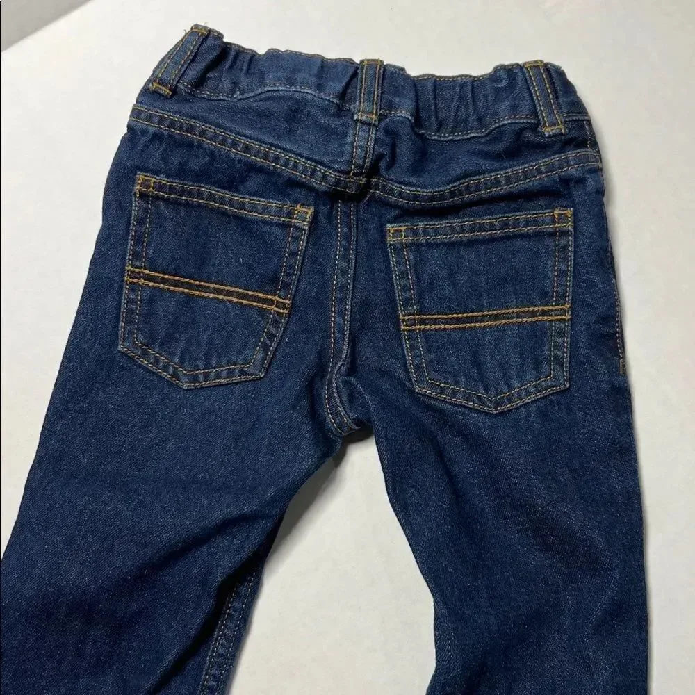 Carter’s dark blue denim straight leg jeans adjustable waist size 3T